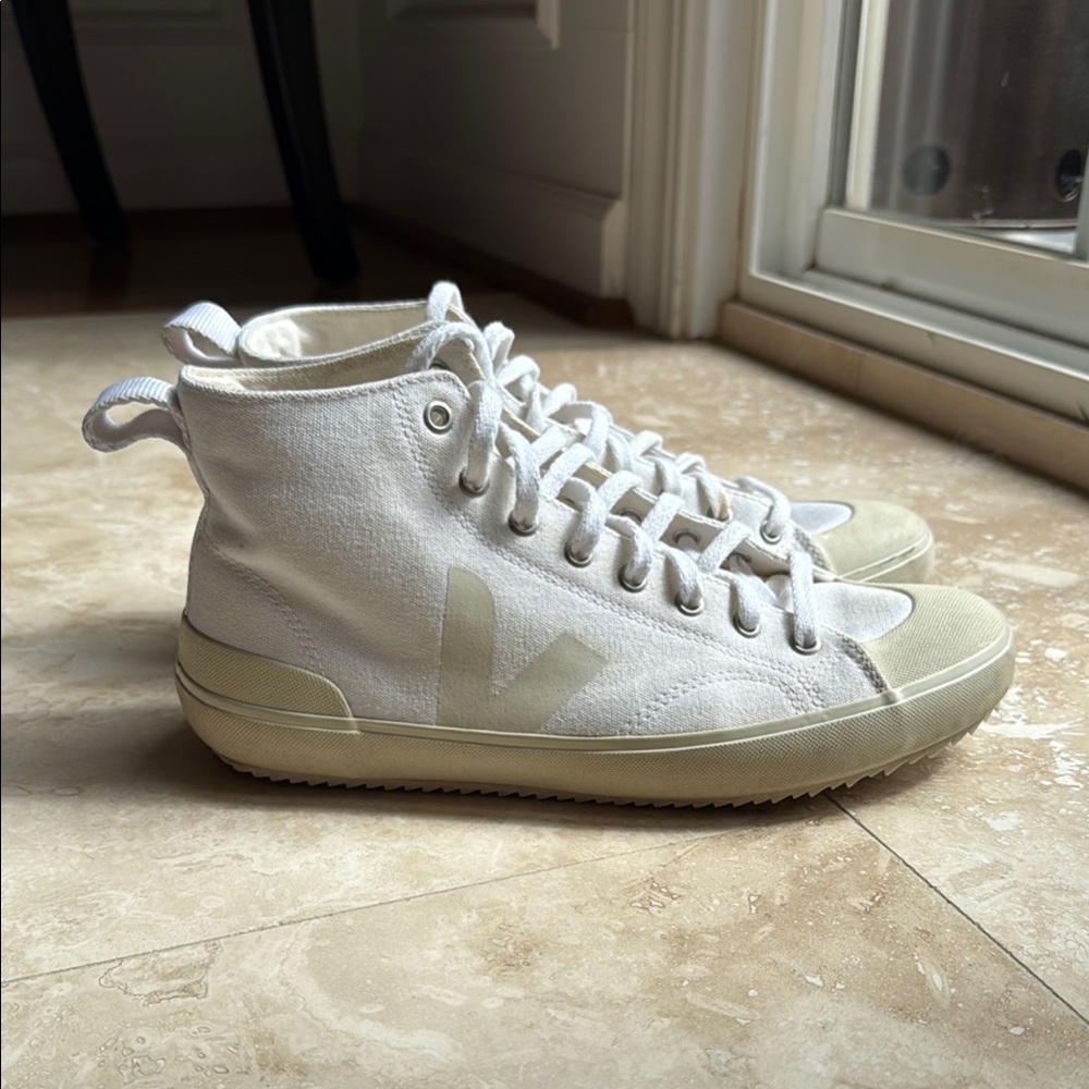 Veja Cream High-Top Sneakers